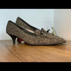 Isaac Mizrahi tweed working girl kitten heels